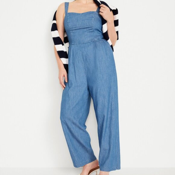 Old Navy Blue Denim Jumpsuit - Picture 1 of 5